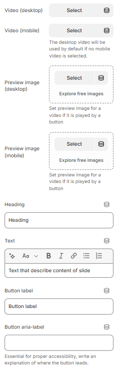 video slide block